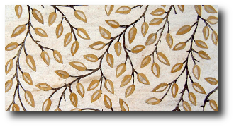 Marble and Granite inlaid leaves.